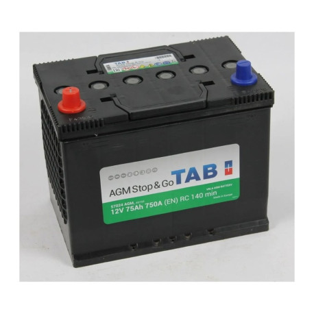 Аккумулятор TAB AGM Stop&Go 75/750 D26 прям. пол.