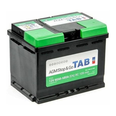 Аккумулятор TAB AGM Stop&Go 60ач 680а обр. пол.
