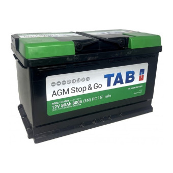Аккумулятор TAB AGM Stop&Go 80ач 800а обр. пол.