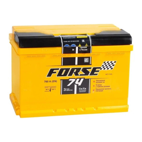 Аккумулятор FORSE 74ач 760а обр. пол.