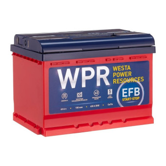 Аккумулятор WPR EFB 60ач 620а прям. пол.