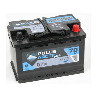 Аккумулятор POLUS ARCTIC AGM 70ач 720а обр. пол.