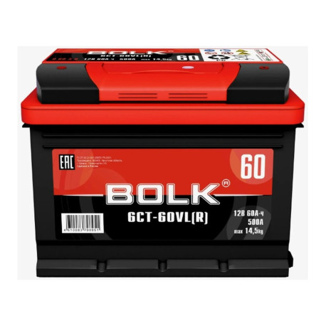 Аккумулятор BOLK Standart 60ач 500а обр. пол.