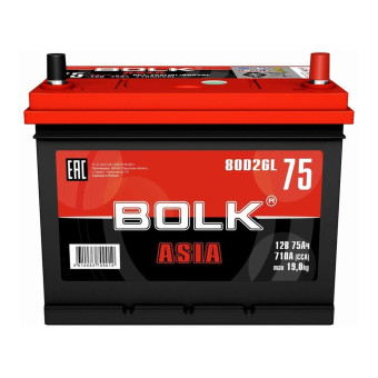 Аккумулятор BOLK ASIA 75/710 D26 прям. пол.