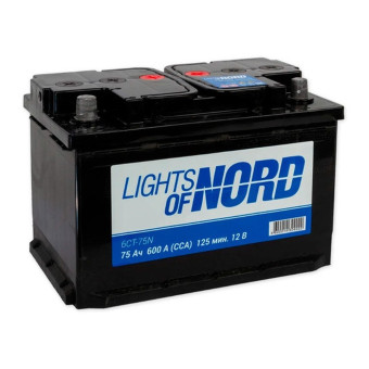 Аккумулятор Lights of Nord Standart 75ач 600а прям. пол.