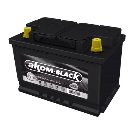 Аккумулятор АКОМ BLACK 70ач 720а прям. пол.
