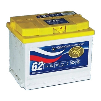 Аккумулятор ПАЗ 62ач 480а обр. пол.