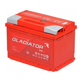 Аккумулятор GLADIATOR EFB 77ач 770а прям. пол.