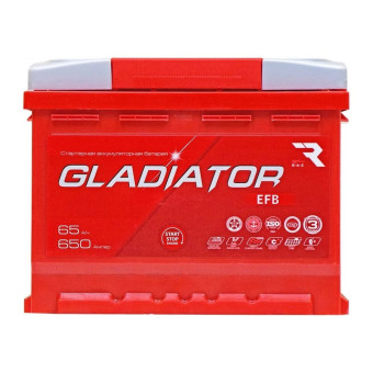 Аккумулятор GLADIATOR EFB 65ач 640а обр. пол.