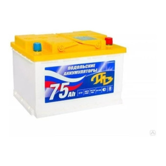 Аккумулятор ПАЗ 75ач 550а обр. пол.