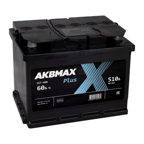 Аккумулятор AKBMAX PLUS 60ач 500а обр. пол.