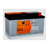 Аккумулятор RUNNER EFB 80ач 800а обр. пол.