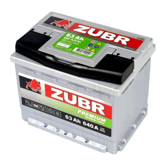 Аккумулятор ZUBR Premium 63ач 640а обр. пол.
