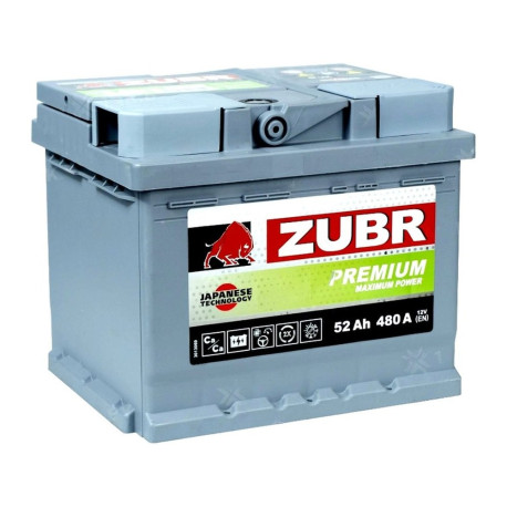 Аккумулятор ZUBR Premium 52ач 480а обр. пол.
