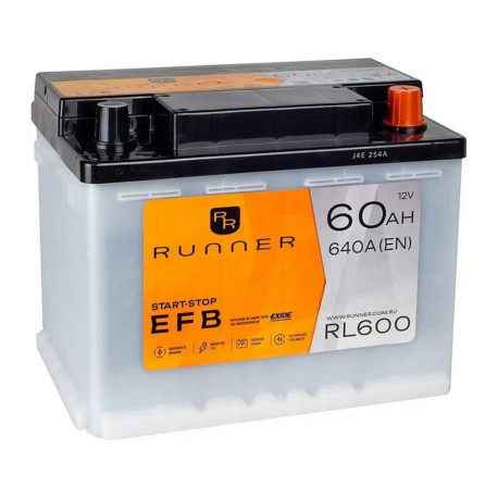 Аккумулятор RUNNER EFB 60ач 640а обр. пол.