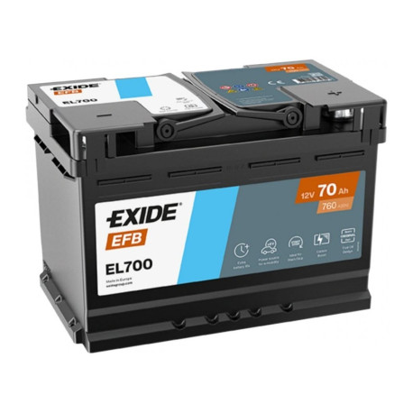 Аккумулятор EXIDE EFB 70ач 700а обр. пол.