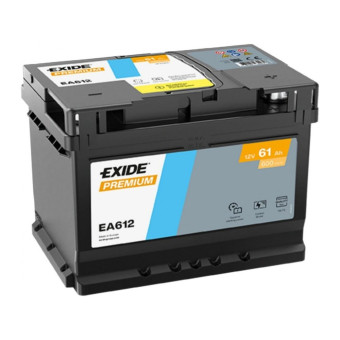 Аккумулятор EXIDE Premium EA612 61ач 600а обр. пол.