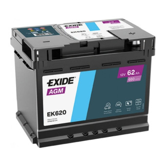 Аккумулятор EXIDE AGM 62ач 680а обр. пол.