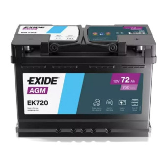 Аккумулятор EXIDE AGM 72ач 760а обр. пол.