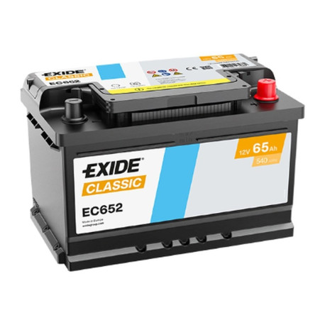 Аккумулятор EXIDE Classic EC652 65ач 540а обр. пол.