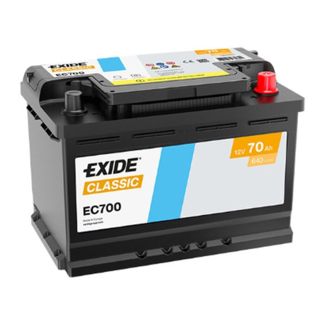 Аккумулятор EXIDE Classic EC700 70ач 740а обр. пол.