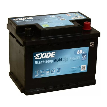Аккумулятор EXIDE Start-Stop AGM 60ач 680а обр. пол.