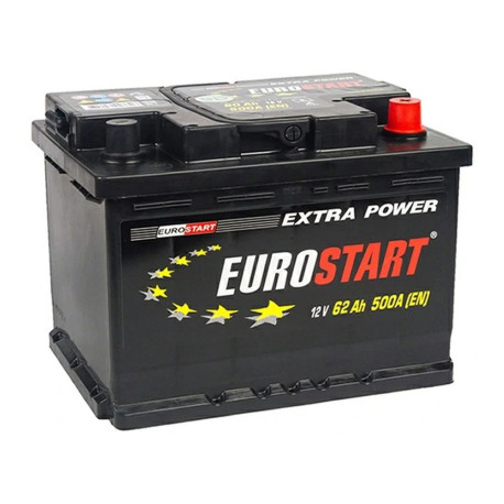 Аккумулятор EUROSTART Extra Power 62ач 500а обр. пол.