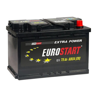 Аккумулятор EUROSTART Extra Power 75ач 680а обр. пол.