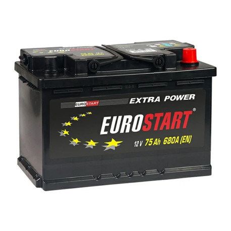Аккумулятор EUROSTART Extra Power 75ач 680а обр. пол.
