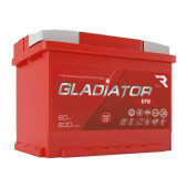 Аккумулятор GLADIATOR EFB 60ач 600а обр. пол.
