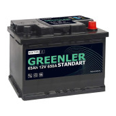 Аккумулятор GREENLER GS650 65ач 650а обр. пол.