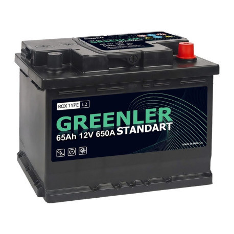 Аккумулятор GREENLER GS650 65ач 650а обр. пол.