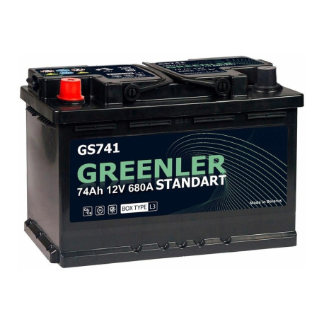 Аккумулятор GREENLER GS741 74ач 680а прям. пол.