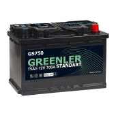Аккумулятор GREENLER GS750 75ач 700а обр. пол.