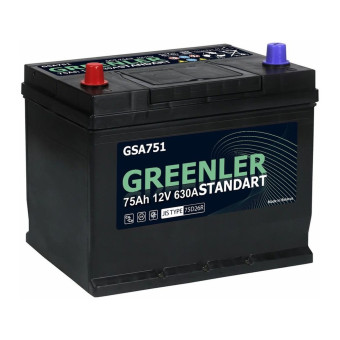 Аккумулятор GREENLER GSA751 75/630 D26 прям. пол.
