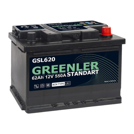 Аккумулятор GREENLER GSL620 62ач 550а обр. пол.