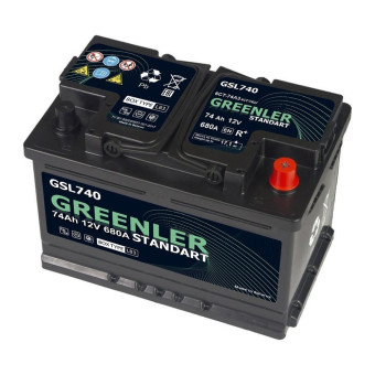Аккумулятор GREENLER GSL740 74ач 680а обр. пол.