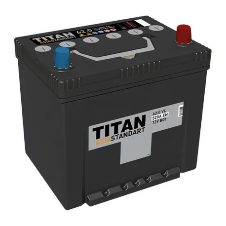 Аккумулятор TITAN ASIA STANDART 62/520 D23L обр. пол.