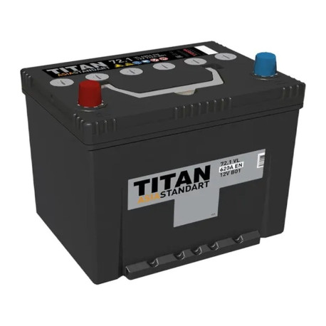 Аккумулятор TITAN ASIA STANDART 72/620 D26R прям. пол.