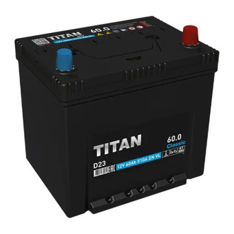 Аккумулятор TITAN Classic D23 60/510 D23L обр. пол.