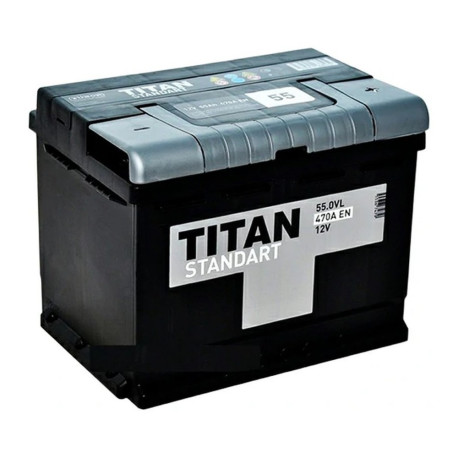 Аккумулятор TITAN Standart 55ач 470а обр. пол.