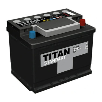 Аккумулятор TITAN Standart 62ач 570а обр. пол.
