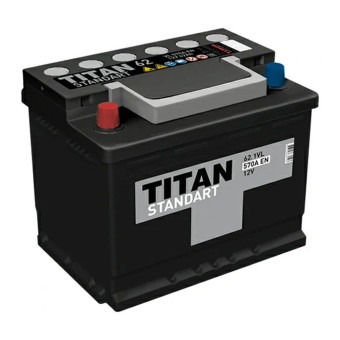 Аккумулятор TITAN Standart 62ач 570а прям. пол.