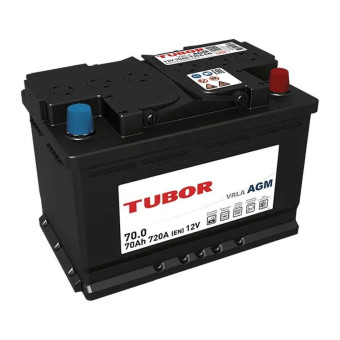 Аккумулятор TUBOR AGM 70ач 720а обр. пол.