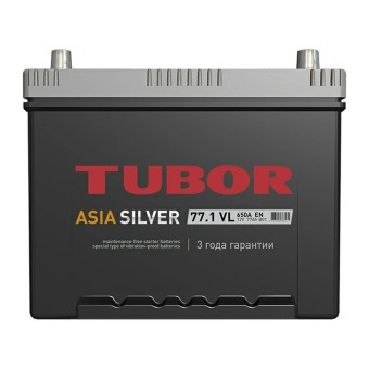 Аккумулятор TUBOR ASIASILVER 77/650 D26R прям. пол.