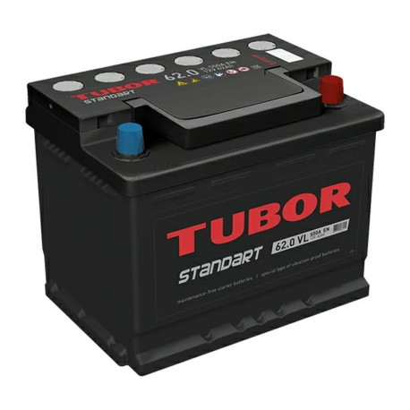 Аккумулятор TUBOR STANDART 62ач 550а обр. пол.