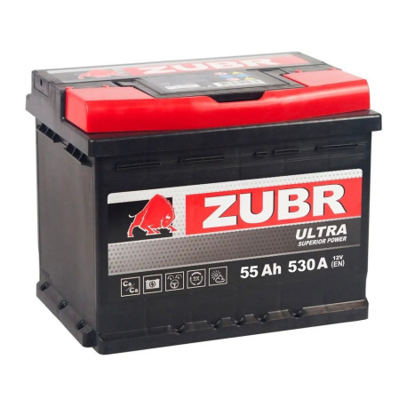 Аккумулятор ZUBR Ultra 55ач 530а обр. пол.