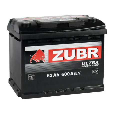 Аккумулятор ZUBR Ultra 62ач 600а обр. пол.