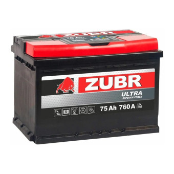 Аккумулятор ZUBR Ultra 75ач 760а обр. пол.